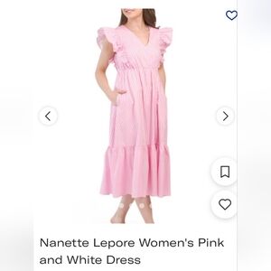 Nanette Lepore Women's Pink and White Dress